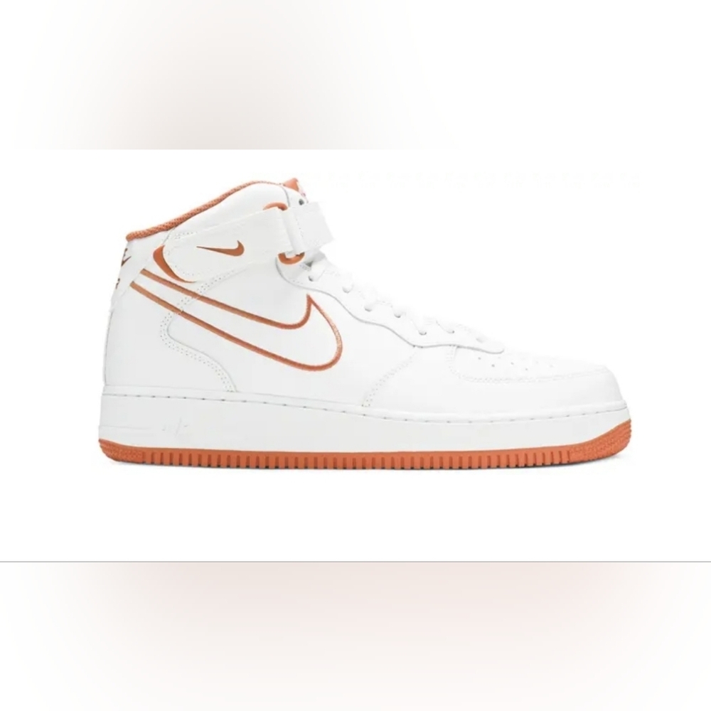 Nike White and Orange High-Top Sneakers